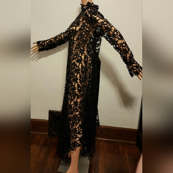 Crocheted look black dress with back zipper XXL Halloween costume or fun outfit. - Picture 9 of 16